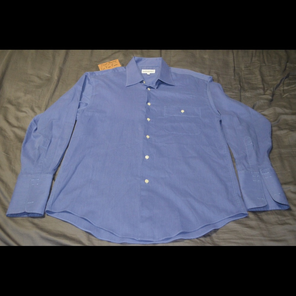 YSL Yves Saint Laurent Blue Button Dress Shirt
